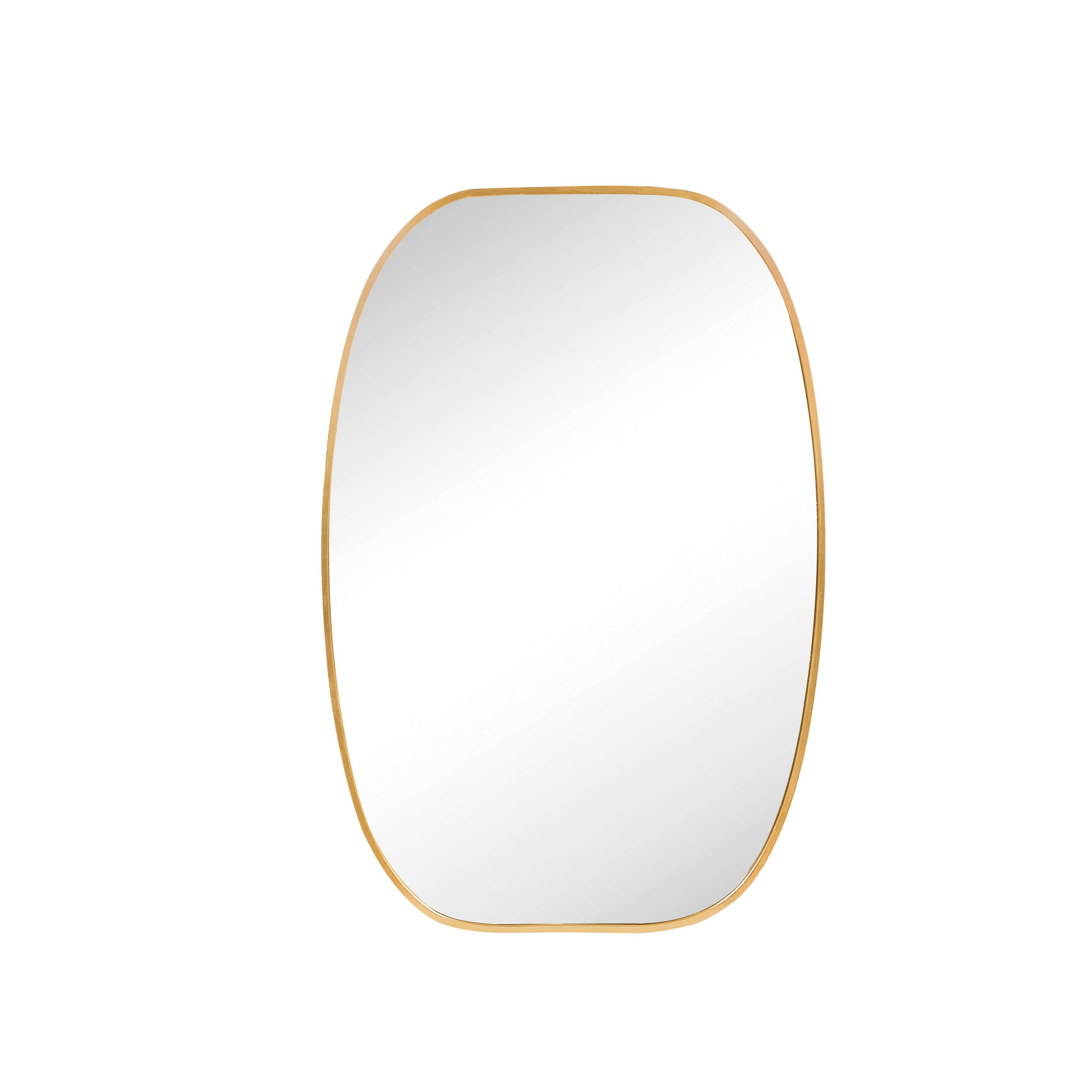 Noble House 20"x30" Unique Metal Framed Oval Wall Mirror, Modern Oblong Vanity Mirror for Bathroom & Entryway, Gold