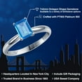 thumbnail image 2 of Gem Stone King 0.97 Cttw PT900 Platinum 900 Swiss Blue Topaz Engagement Ring for Women | Emerald Cut 7X5MM | Gemstone November Birthstone | Wedding Anniversary Promise Ring for Women | Size 8, 2 of 6