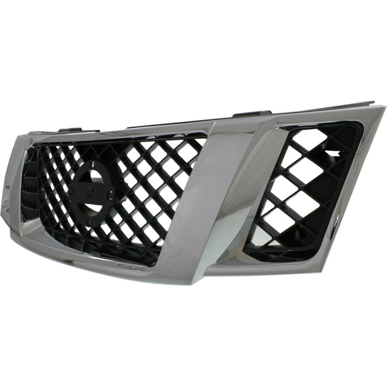Grille Assembly Compatible With 2008-2012 Nissan Pathfinder Chrome Shell  with Black Insert