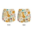 thumbnail image 3 of Gukieu Whimsical Fox Floral Garden Print Women's Sports Shorts with Drawstring Elastic Waistband for Running, Yoga, Fitness-Large, 3 of 7