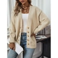 thumbnail image 4 of Idoravan Cardigan Sweaters for Women Oversized Women's Solid Color Botton Fall and Winter Long Sleeve Loose Fashion Sweater Top, 4 of 9