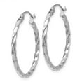 thumbnail image 2 of 14K White Gold Earring Hoop Women'S 22 mm 2 Wg Twist Polished, 2 of 4