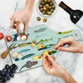 thumbnail image 4 of Maritime Cutting Board, Marine Life Creatures with Cardinalfish Clownfish Stingray Exotic Fauna Sea Theme, Tempered Glass Cutting and Serving Board, Wine Bottle Shape, Multicolor, by Ambesonne, 4 of 5