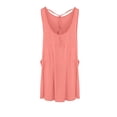 thumbnail image 2 of Nmnitkp Women's Crinkle Sleeveless Tank Dress, Round Neck Tie Back Loose A-Line Mini Dress with Pockets, Casual Summer Dress for Beach, Vacation & Daily Wear Pink,XL, 2 of 3