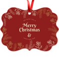 thumbnail image 1 of Soul Décor Christmas Decoration, We Wish You A Merry Christmas & Happy New Year Ornament, Large 3.75" Rectangle Metal Ornament, Velvet Pouch Included, 1 of 7