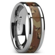 Crusader Tungsten Wedding Ring With Military Style Desert Camo Inlay