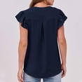 thumbnail image 5 of Womens Dressy Casual Tops Ruffle Petal Short Sleeve V Neck Shirts Elegant Summer Business Work Tunic Blouses, 5 of 7