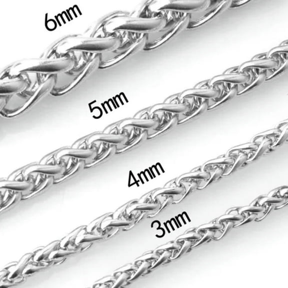 QQTDFG 3/4/5/6/7mm Fashion Women Mens Chain 316L Stainless Steel Necklace Jewelry Gift-Silver-3mm-28inch or 71cm