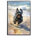 thumbnail image 2 of Funny Dog on Beach Canvas Wall Art, Skye Terrier Dog Picture Ocean Artwork for Bathroom Bedroom Living Room, Art Decor 8x12 Inches, 2 of 6