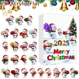 Calendrier De L'Avent 2025 Avec Décoration De En Acrylique 2D Pour 24