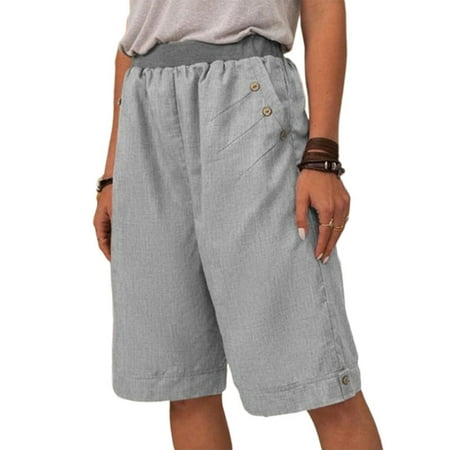 

Women Solid Color Lounge Pants cotton and Linen Loose Wide Leg Drawstring Comfy Lounge Pajama Homewear Loungewear Capris Pants with Pockets