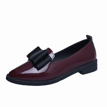 

BELLZELY Womens Shoes Sandals Clearance Bow Pointed Casual Low Top Women s Shoes with Flat Bottom and Shallow Mouth