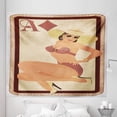 thumbnail image 1 of Pin up Girl Tapestry, Retro Style Brunette Lady in Bikini with Beach Hat in Diamonds Poker Frame, Fabric Wall Hanging Decor for Bedroom Living Room Dorm, 5 Sizes, Multicolor, by Ambesonne, 1 of 1