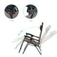 thumbnail image 5 of CHYVARY Set of 2 Oversized Zero Gravity Patio Reclining Lounge Chair with an Adjustable Headrest and Side Tray, Brown, 5 of 8