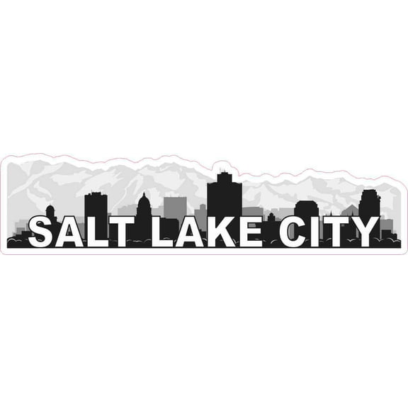 10inx2.5in Salt Lake City Skyline Sticker Vinyl Car Window Bumper Stickers