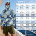 thumbnail image 6 of SEANATIVE Fishing Hoodie with Mesh Mask for Men Sun Protection Full Face Neck Coverage Breathable Comfortable Performance Fishing Shirt Rash Guard, S, Daisy Patchwork Print Blue, 6 of 7