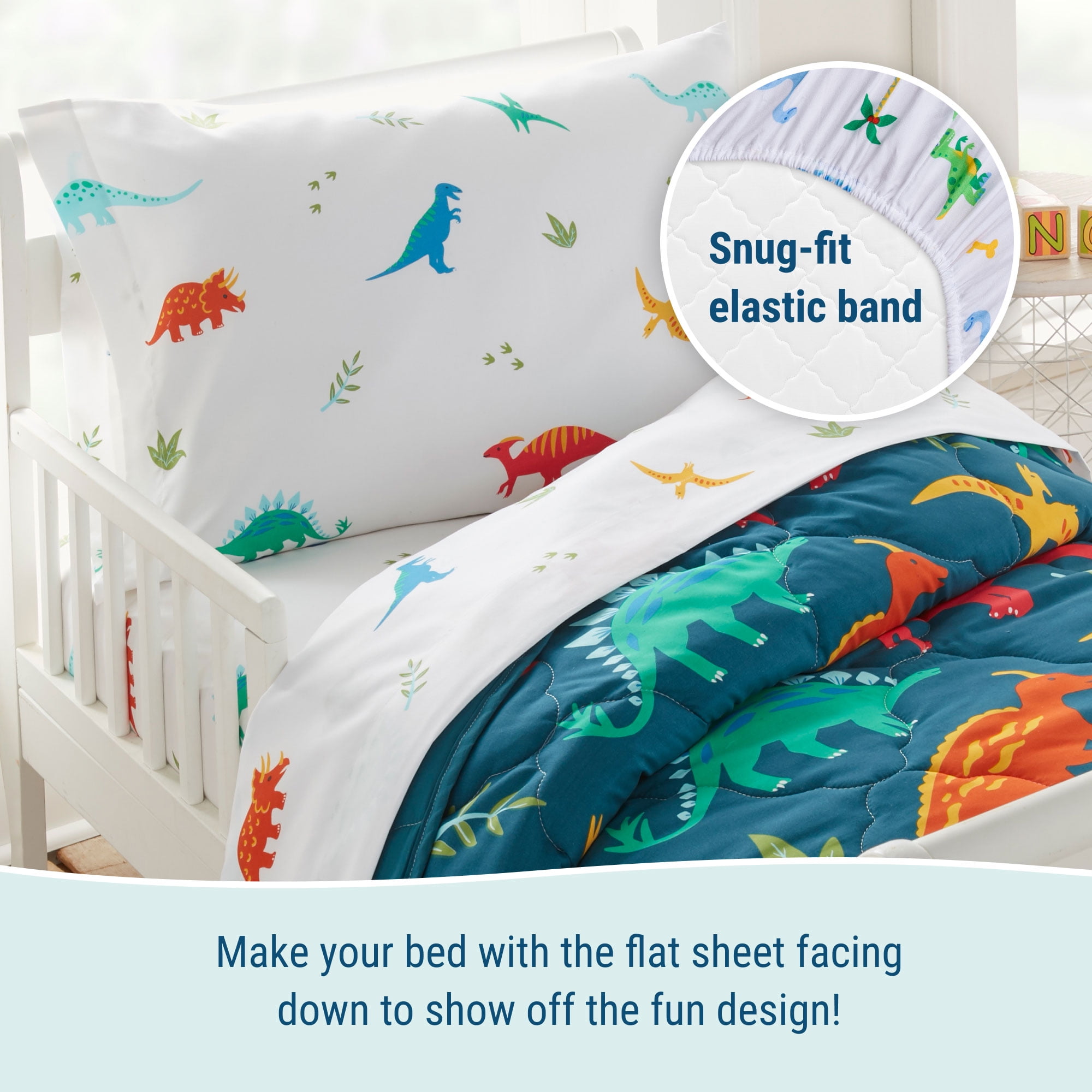 Wildkin Set Biancheria Da Letto 4 Pezzi Per Bambini - Dinosauri Giurassico, In Microfibra Morbidissima (Piumone, Lenzuolo Piatto, Lenzuolo Con Angoli, Federa) - 3