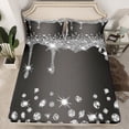 thumbnail image 2 of Feelyou Fashion Sequin Print Bed Sheets for Girls, Glitter Luxury Diamond King Sheets, Princess Style Sheet Set, Lightweight Room Decor, 4 Pieces, 2 of 7