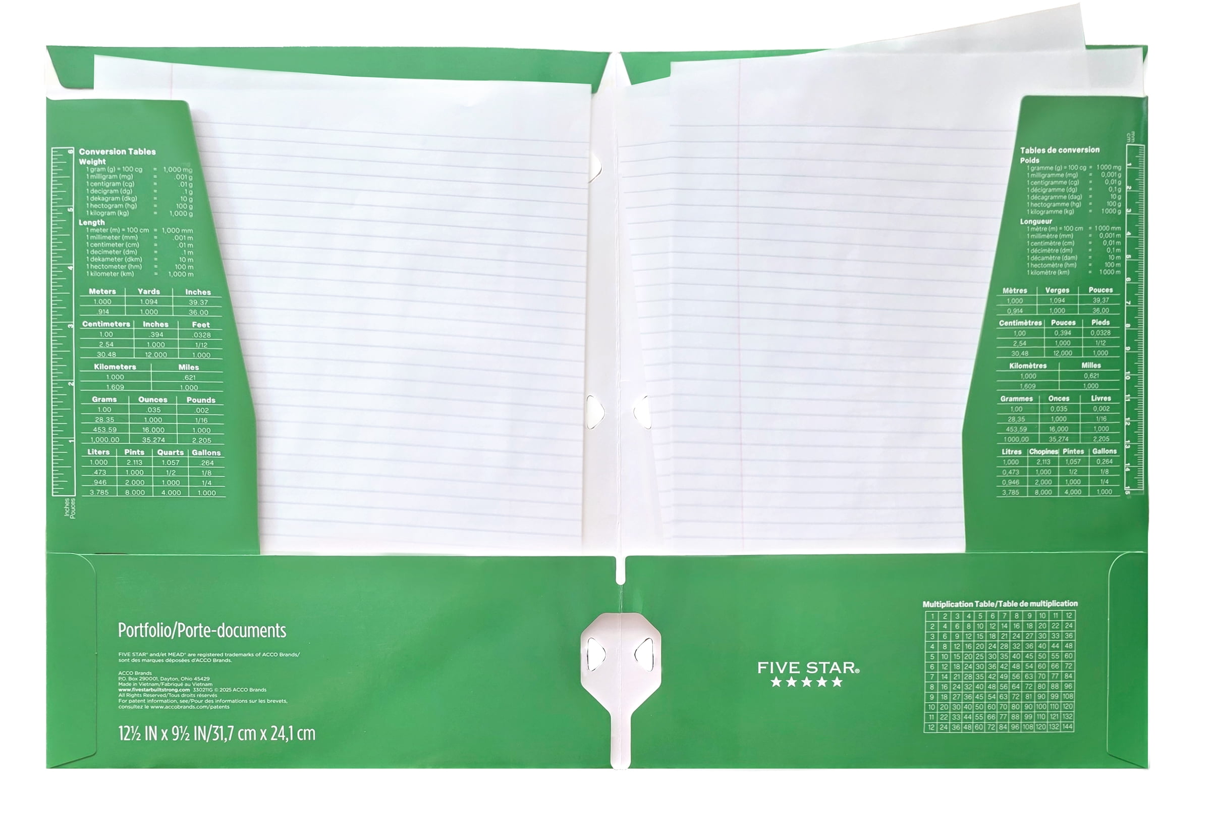Porte-document à 4 pochettes Five Star vert