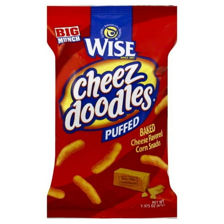 Wise® Cheez Doodles® Baked Puffs? Cheddar Cheese Flavored Corn Snacks 2.375 oz. Bag