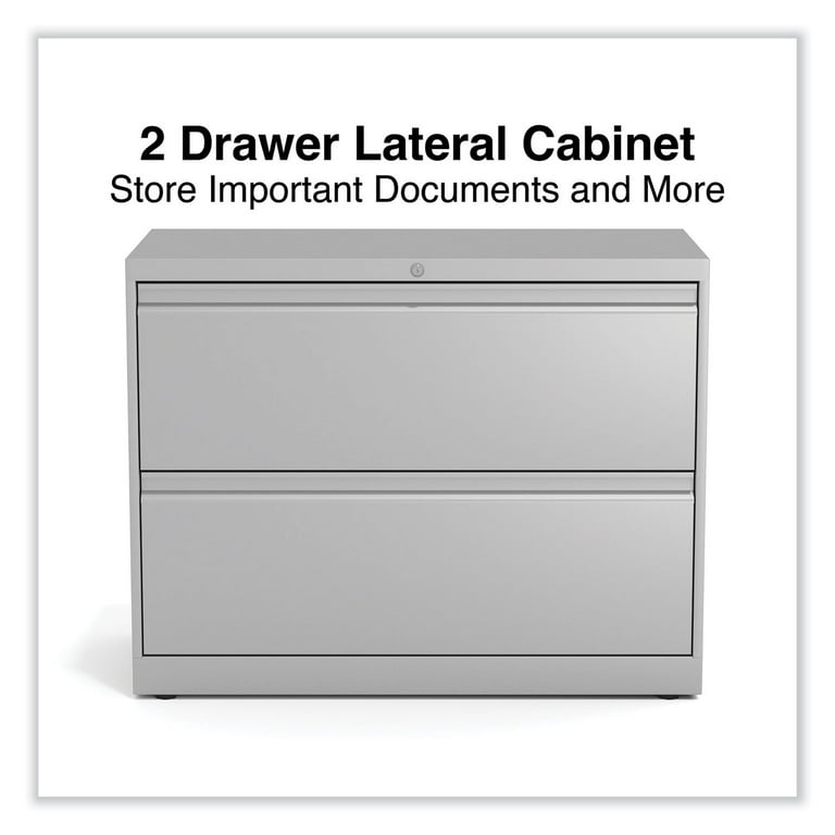 Lateral File, 2 Legal/Letter-Size File Drawers, Light Gray, 36
