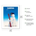 thumbnail image 2 of Winter Sports (Wintersporten) - Sabena Belgian World Airlines - Vintage Airline Travel Poster c.1955 - Fine Art Matte Paper Print (Unframed) 24x32in, 2 of 4