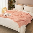 thumbnail image 5 of EMME Muslin Cotton Blankets for Couch Bed Throws Breathable Gauze Blanket Soft and Lightweight (Pink, 55"x75"), 5 of 6