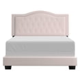 thumbnail image 3 of Modern Velvet Upholstered 60" Queen Bed in Blush Pink, 3 of 7