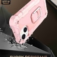 thumbnail image 6 of Dteck Back Case For Apple iPhone 13, Ring Stand Shockproof Hybrid Hard PC Soft Silicone Bumper Heavy Duty Shockproof Three Layer Drop Protective Girls Boy Cute Phone Case(Rosegold), 6 of 6