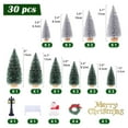 thumbnail image 4 of Mini Miniature Christmas Pine Tree Bottle Brush Trees Wooden Bases Tree for Your Village Desktop Xmas Holiday Party (Silver/Green 30pcs), 4 of 7