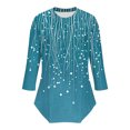 thumbnail image 6 of JTZGDY Plus Size Tops for Women Dressy Casual 3/4 Lenght Sleeve Floral Pattern Graphic T-Shirts Loose Oversized Ruched Pleated Crewneck Tunic Blouse Sky Blue#02 XXXL, 6 of 6