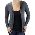 thumbnail image 2 of Ms Lovely Ultra Soft Women's Sleep and Lounge Zip-Up Sweatshirt with Hoodie - Dark Grey Medium, 2 of 4
