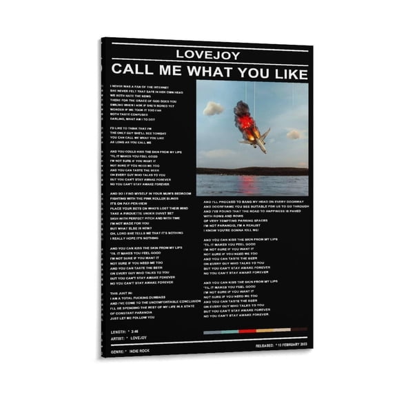 Lovejoy Call Me What You Like by Lovejoy Canvas Poster Bedroom Decoration Landscape Office Valentine's Birthday Gift