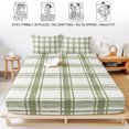 thumbnail image 5 of Queen Size Fitted Sheet Set - Sage Green Plaid 3 Piece Bedding Sets 16" Deep Pocket Fitted Sheet with 2 Pillowcases, Gingham Check Minimalist Grid Farmhouse Brushed Microfiber Hotel Luxury Bed Sheets, 5 of 9