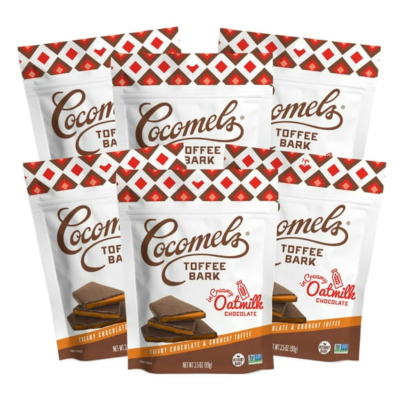 Cocomels Oatmilk Chocolate Covered Toffee Bark, 3.5oz (6 Pack)