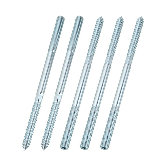 5Pcs M10 Hanger Bolts, 7.09"(180mm) Length Double Headed Hanger Bolts