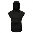 thumbnail image 4 of Mens Gym Sleeveless Hoodie with Mask Casual Hooded Sweatshirt Pullover Top Bodybuilding Muscle T-Shirts with Pocket, 4 of 7