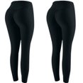 thumbnail image 3 of Lilgiuy 2 Pieces Hip Lifting Leggings for Women Casual Solid Color High Waist No See Through Skinny Breathable Yoga Pants for Training Bodybuilding Black(XS-Xl), 3 of 4
