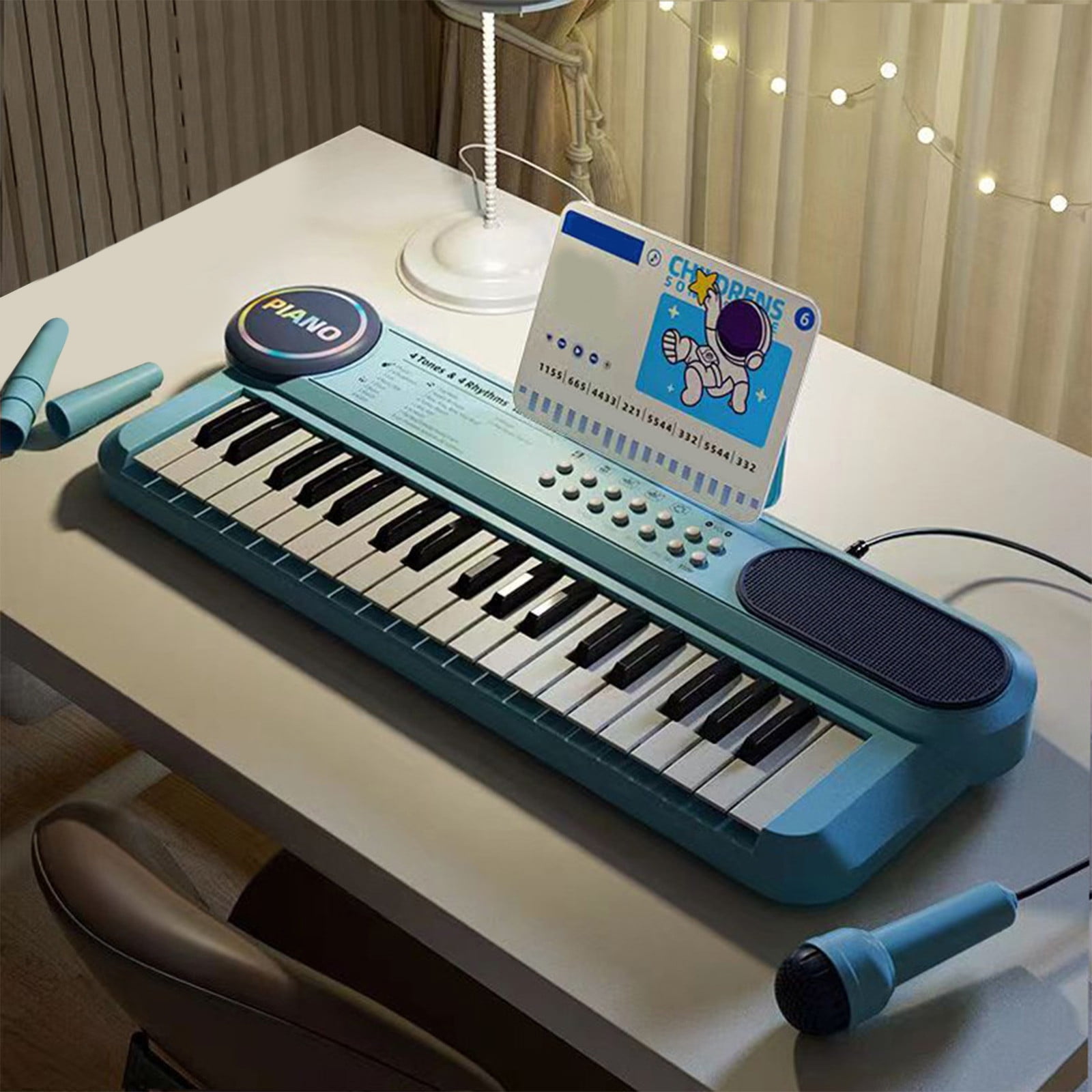 Kids Keyboard Piano With Microphone, 37-Key Electronic Musical Toy, Multifunction Educational Instrument, Sing-Along Music Toy For Boys Girls 3-8, Fun Birthday Gift