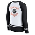 thumbnail image 3 of Women's WEAR by Erin Andrews White/Black Cincinnati Bengals Colorblock Raglan Sweater, 3 of 5