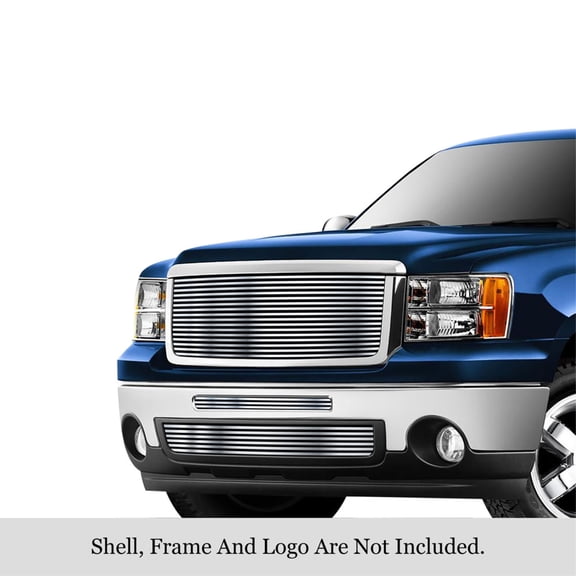 APS 2007-2013 GMC Sierra 1500 New Body Style Stainless Steel Billet Grille 8x6 horizontal billet