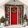thumbnail image 5 of Vfedsrsge Merry Christmas Porch Banner - 71x12 Inch Weatherproof Nylon Xmas Welcome Door Sign with Santa Reindeer Snowflakes, Festive Indoor Outdoor Home Party Wall Decor, 5 of 6