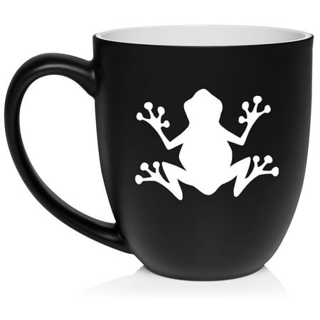 

Frog Ceramic Coffee Mug Tea Cup Gift for Her Him Friend Coworker Wife Husband (16oz Matte Black)