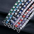 thumbnail image 4 of Princess Cut CZ Square Women Tennis Bracelet Fashion Brand Silver Plated Jewelry, 4 of 9