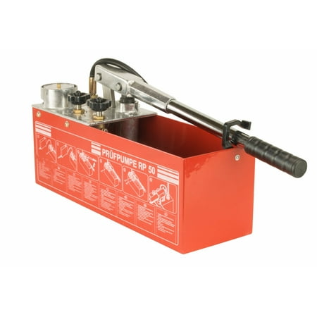 Steel Dragon Tools® RP-50 Hydraulic Manual Pressure Test Pump 50 Bar 726 PSI 3 Gallon Tank 45ML Flow 1/2" Connection