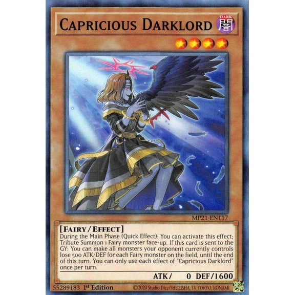 YuGiOh 2021 Tin of Ancient Battles Common Capricious Darklord MP21-EN117