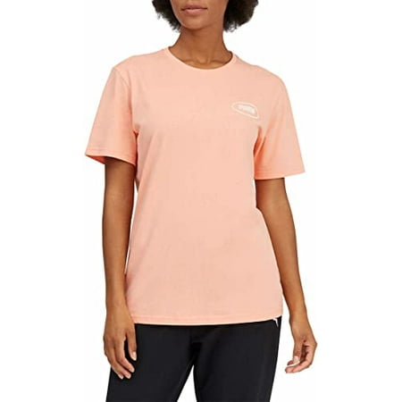 PUMA Womens Boyfriend Logo Tee Shirt (Pink, Small)