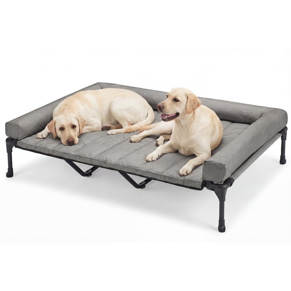 Veehoo Cooling Elevated Dog Bed   Waterproof Removable Pillow-Top Mat, Dog Sofa Bed, XXLarge, Grey