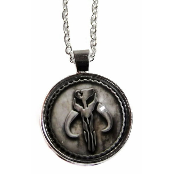 Star Wars Mandalorian Logo Glass Domed Pendant Necklace