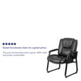 thumbnail image 4 of Emma + Oliver 500 lb. Big & Tall Black LeatherSoft Tufted Side Chair with Sled Base, 4 of 12